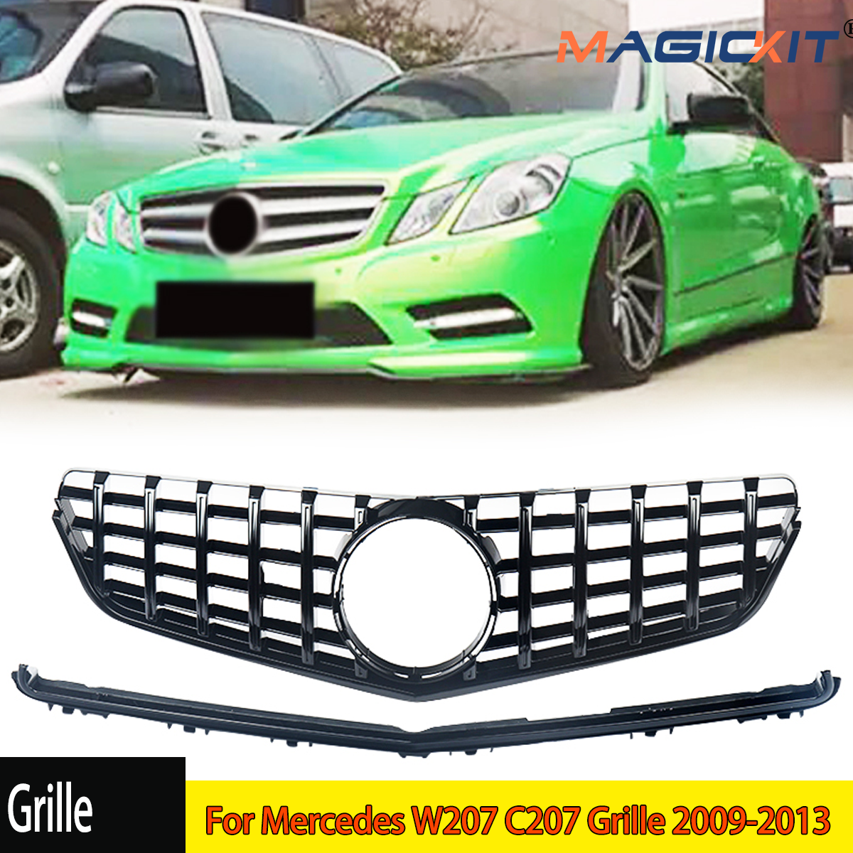 Do Mercedes W207 C207 Kratka 2009-2013 Benz E Class E350 E550 C207 Coupe GT-R Kratka Tuning Przedni Zderzak Kratka Kratka CAR