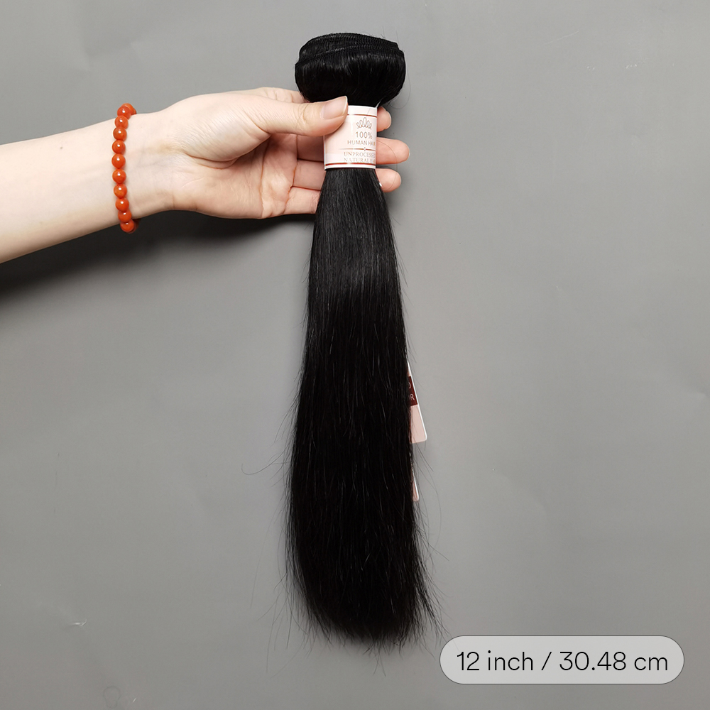 มัดผมตรงเส้นผมมนุษย์10-30นิ้วมัดผมสีดำธรรมชาติ100% ผมต่อมนุษย์50กรัม/ชิ้น