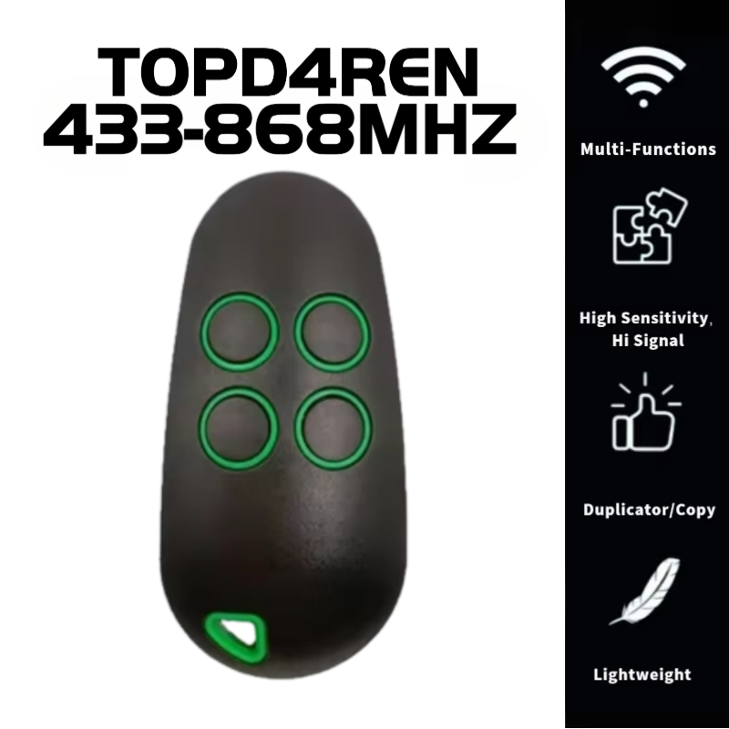 Pilot do bramy garażowej Came Remote Topd4Ren 806Ts-0290 D2Ren, 433.92 - 868.35Mhz, sterownik otwierania drzwi garażowych, nadajnik ręczny
