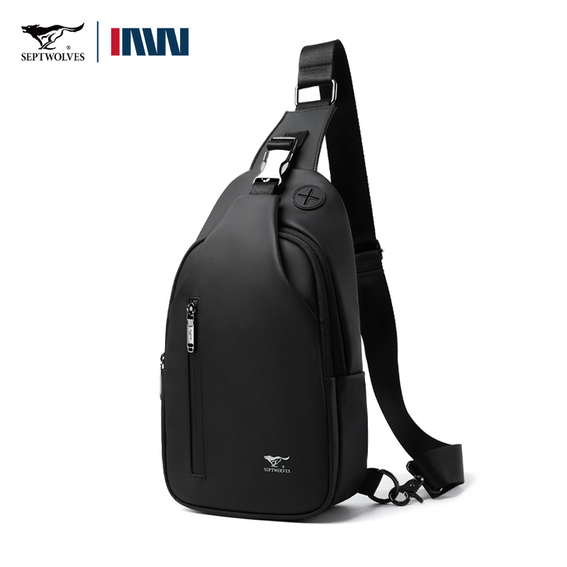 Septwolves mode mince hommes en cuir voyage sac à bandoulière loisirs Sport une épaule sac à dos affaires PVC bandoulière sac à bandoulière