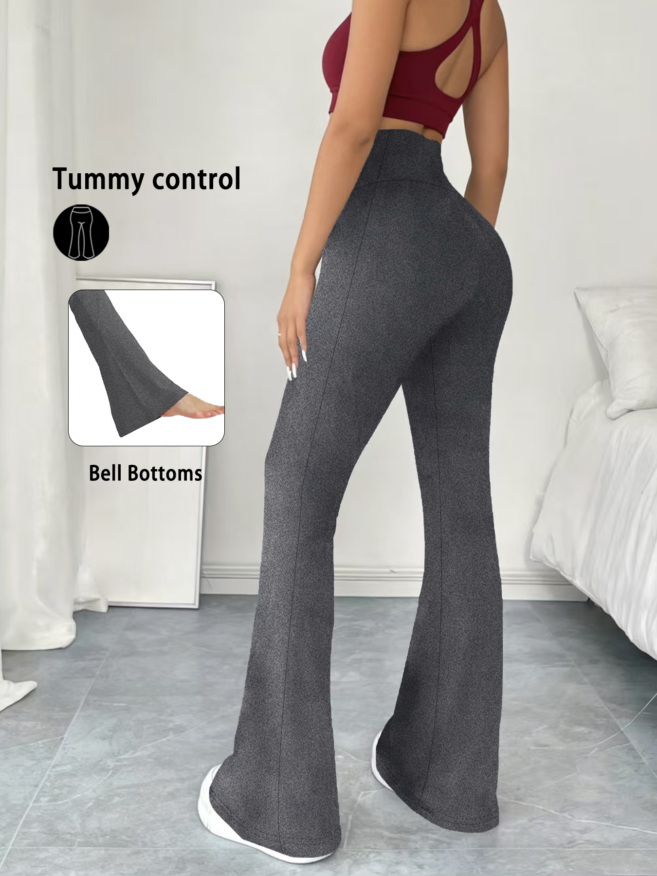 Pantalones de Campana Súper Suaves para Mujer, Cintura Alta, Control de Abdomen, Leggings de Yoga para Hacer Ejercicio