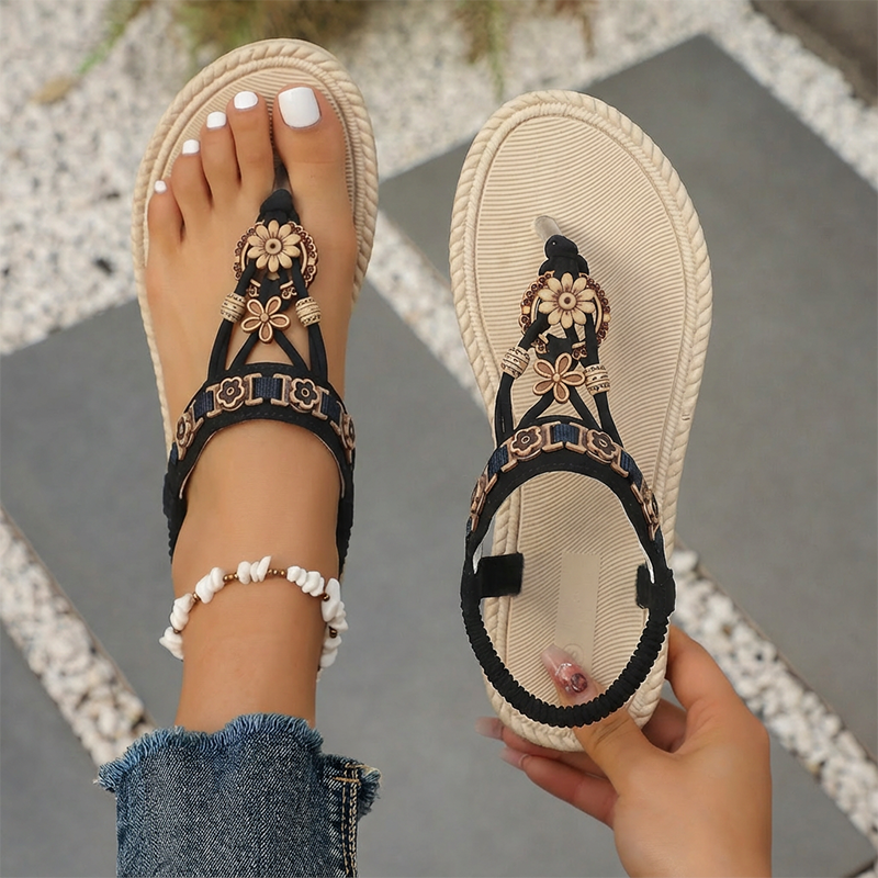 2026 Bohemen Stijl Flats Sandalen Vrouwen Zomer Slip Op Clip Teen Strand Sandalen Vrouwen Lichtgewicht Plus Size 43 Gladiator Sandalias