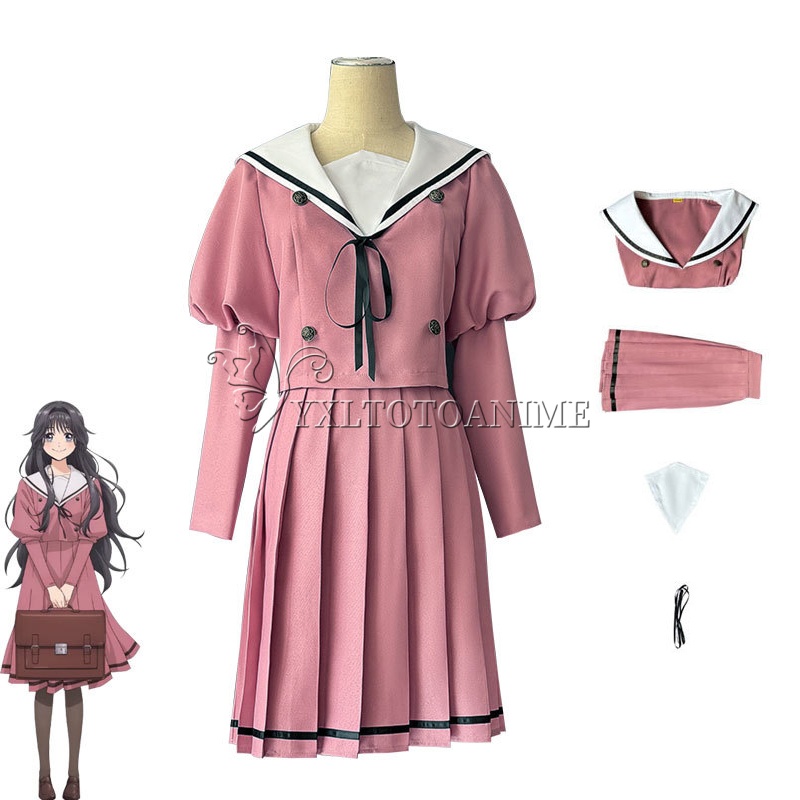 Disfraz de Cosplay de The Fragrant Flowers With Dignity Waguri Kaoruko, peluca larga, uniforme JK, conjunto diario informal de Carnaval para mujer