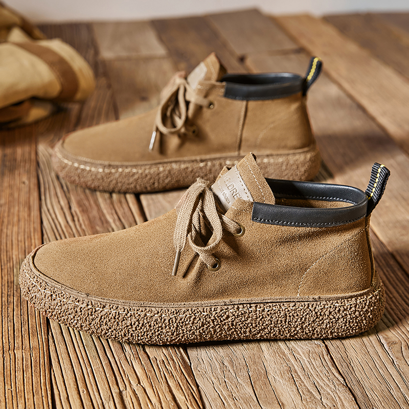 Marca de luxo masculina camurça couro sapatos casuais couro genuíno natural artesanal anti-skid design primavera outono