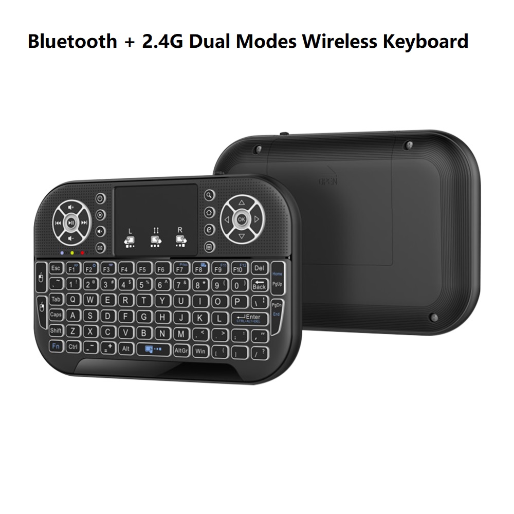 A8 มินิบลูทูธคีย์บอร์ด 2.4G Dual Mode มือถือ Fingerboard Backlit เมาส์ทัชแพดรีโมทคอนโทรลสําหรับ Windows Android TV