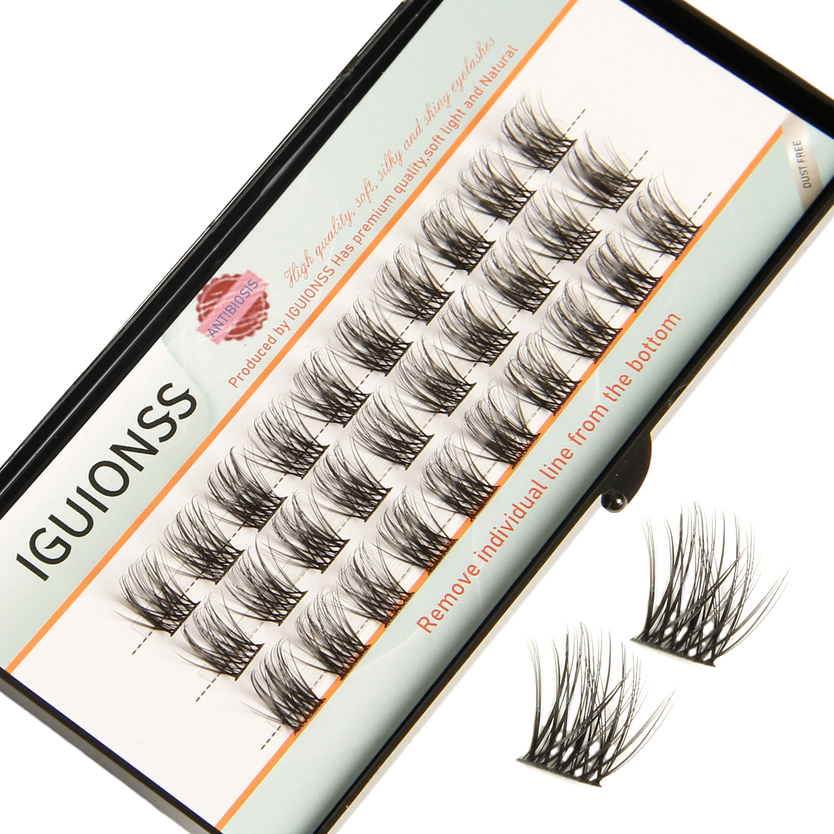 IGUIONSS Clusters de cílios DIY Extensões de cílios 36 Clusters Cílios 10-16mm 3 estilos C D Curl Cílios individuais IG2150