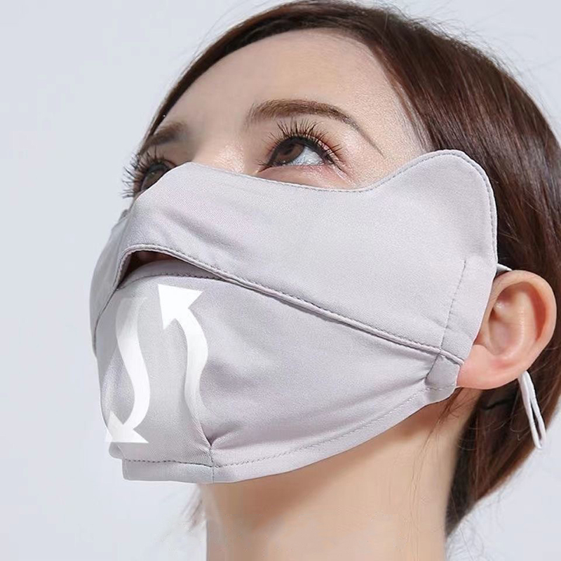 Mulheres homens máscara protetor solar de seda gelo verão proteção uv ciclismo capa facial respirável lavável esporte ao ar livre cachecol bandana