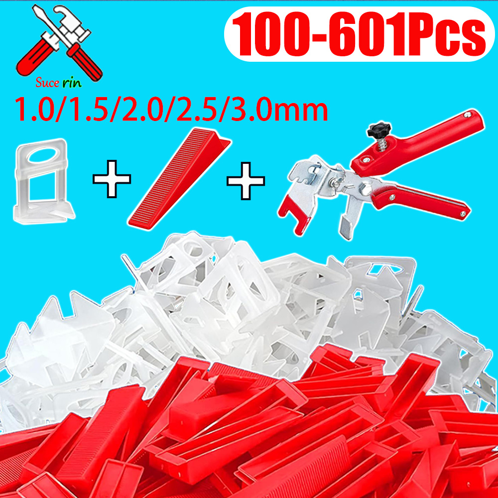 Sistema de nivelación de azulejos para pared, Clips, alicates espaciadores niveladores de cerámica, Kit de Wadge para colocación de azulejos, herramientas de construcción, 1-601 ud.
