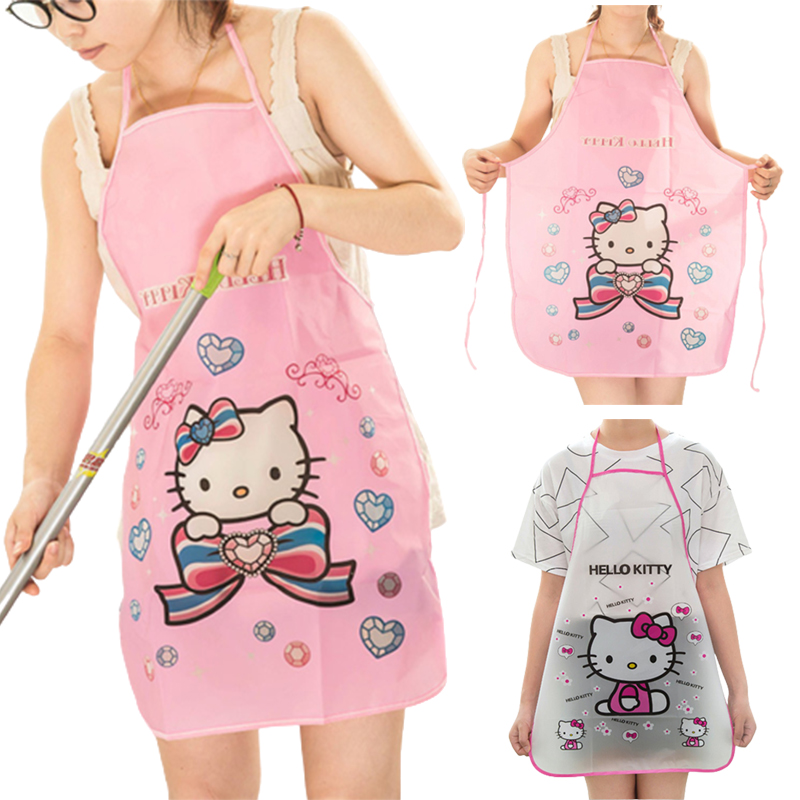 Sanrio hello kitty avental anime feminino cozinha doméstica à prova de óleo avental de cozinha à prova dwireless água sem mangas avental antifouling limpo