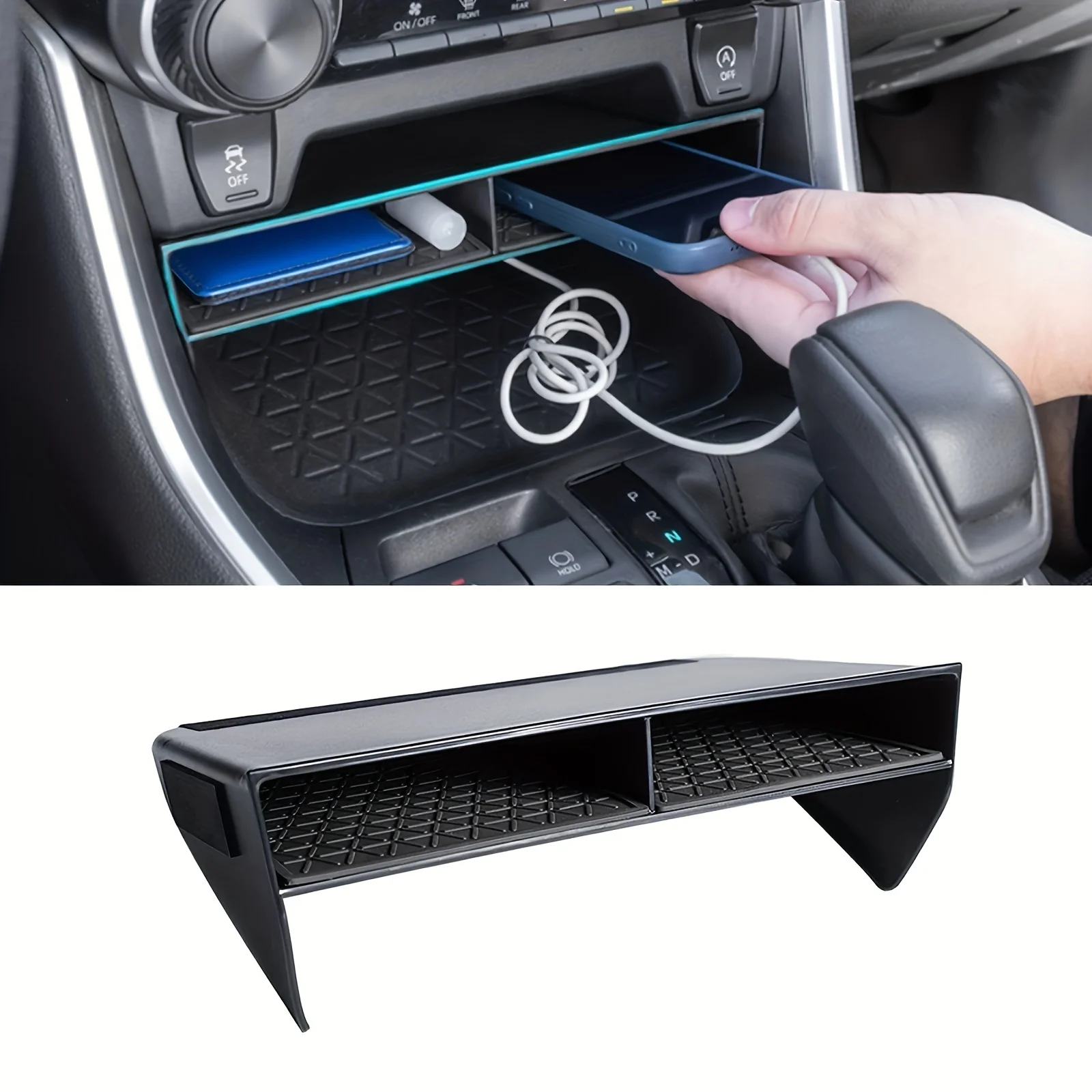 คอนโซลกลางสําหรับ Toyota RAV4 2023 2022 2021 2020 2019, คอนโซลกลางกล่องเก็บถาดรอง