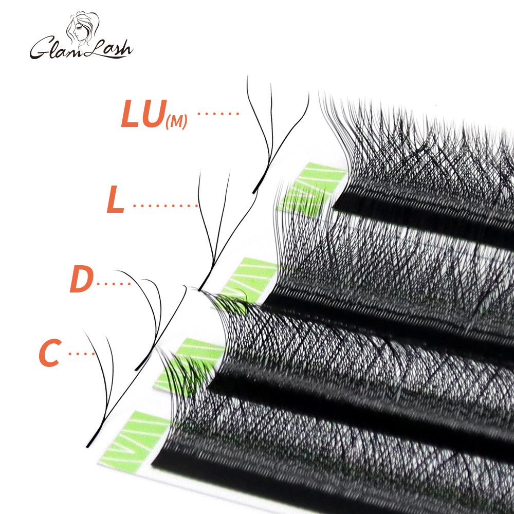 GLAMLASH W forme Bloom 3D Premade Volume Extensions de cils C/D/L/LU/M naturel doux lumière individuel YY cils complet Dense