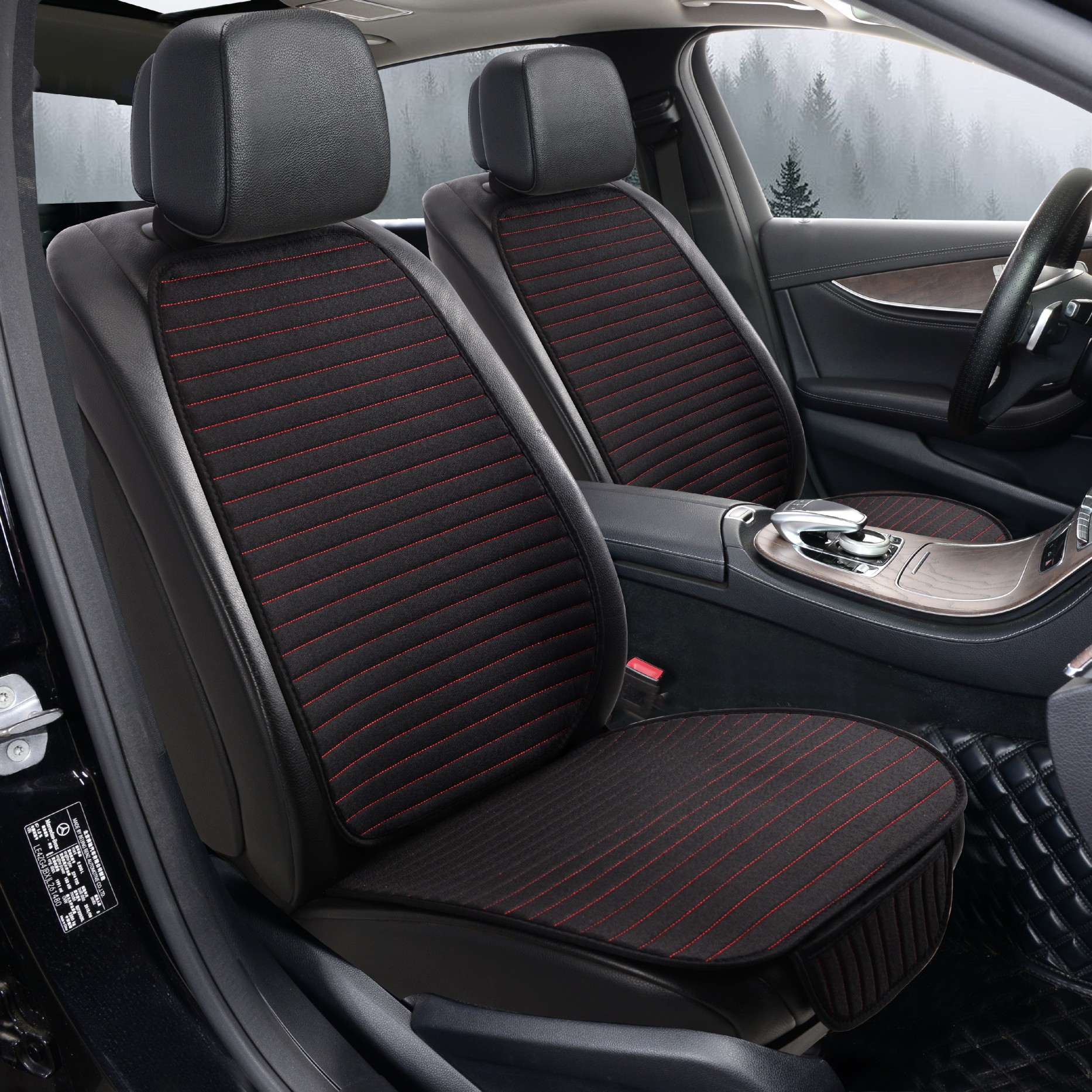 Linen Car Seat Cover  Soft & Breathable Front Premium Seat Cushion with Non-Slip Protector Universal Fits Most Cars - 1 Unit