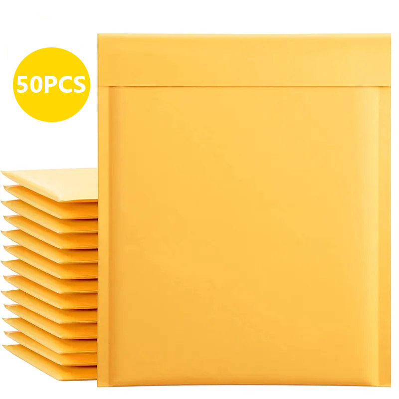 50 pçs/lote papel kraft bolha envelopes sacos especificações diferentes mailers acolchoado envio envelope com bolha saco de correio