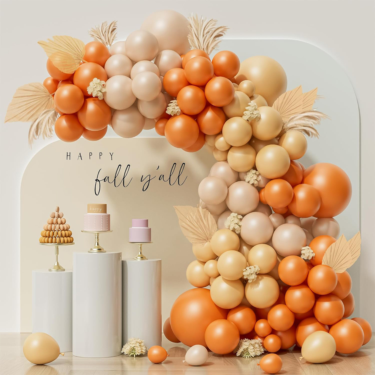 Matte oranye kuning putih Balon emas Garland Arche balon pernikahan Baby Shower 1st ulang tahun pesta dekorasi Kit Globos