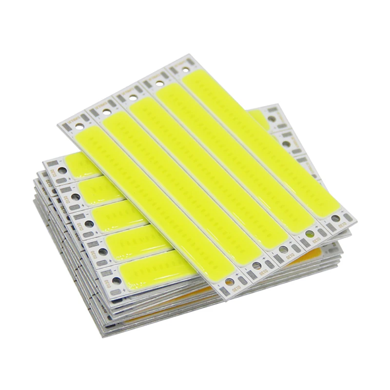 Strip COB LED DC 3.7V, 3W sumber cahaya COB putih hangat/dingin kecerahan tinggi lampu LED untuk DIY lampu kerja sepeda 60x8mm