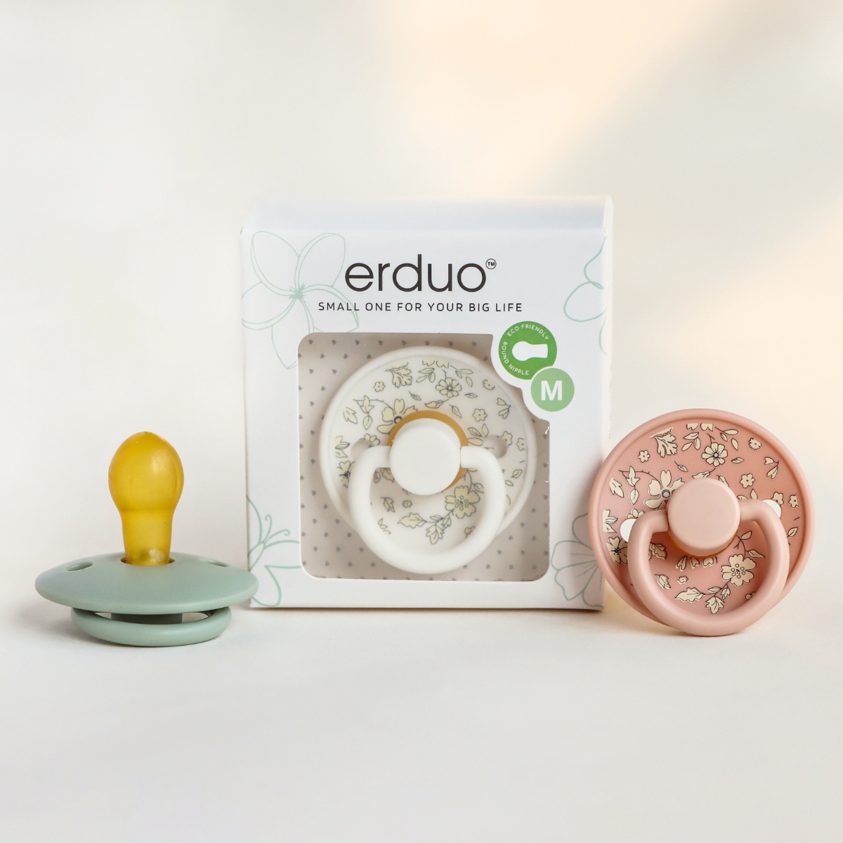 Erduo цветочный уход за ребенком для новорожденных, подарок для душа, латексная резиновая соска для сосания сосков, пустышка-пустышка для малышей 0