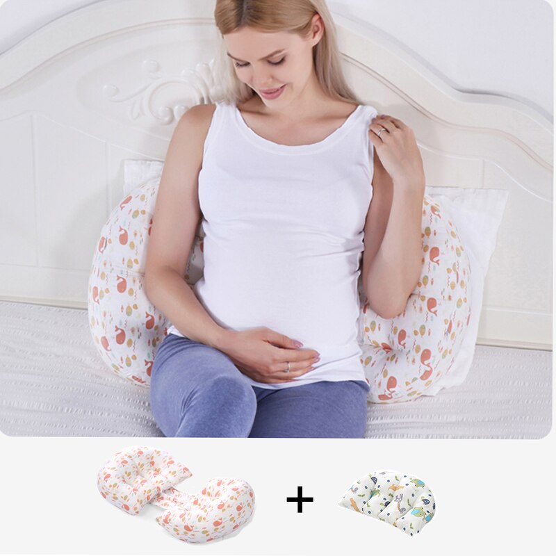 Almohada de maternidad de cintura de algodón para mujeres embarazadas, almohada de embarazo, almohadas de cuerpo completo en U para dormir, producto de cojín de embarazo