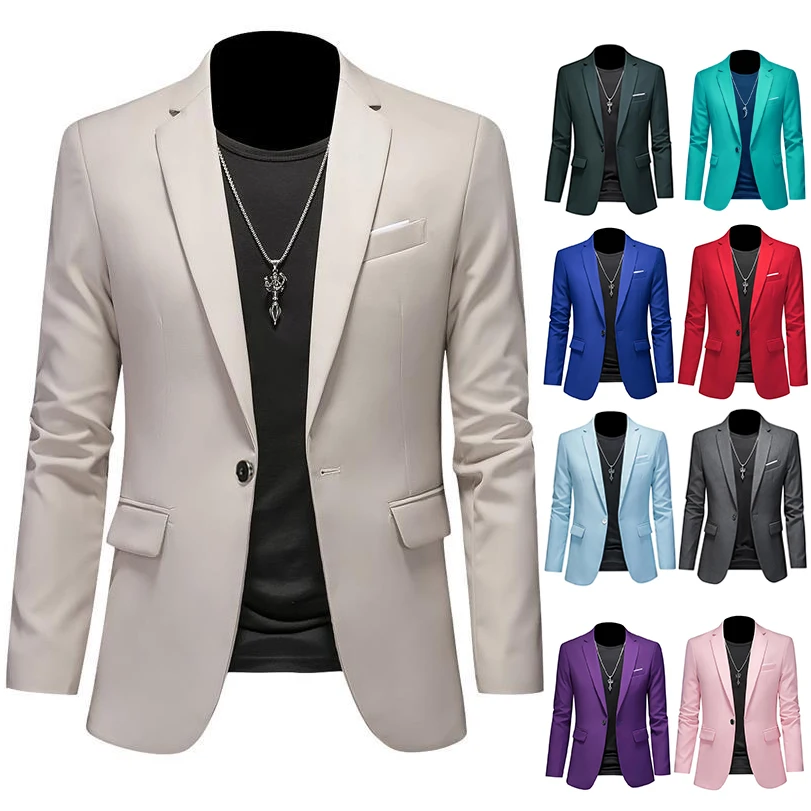 Butikowa moda w jednolitym kolorze Wysokiej klasy marka Casual Business Męska marynarka Garnitur dla pana młodego Marynarki ślubne dla mężczyzn Garnitur Topy Jacke Coat