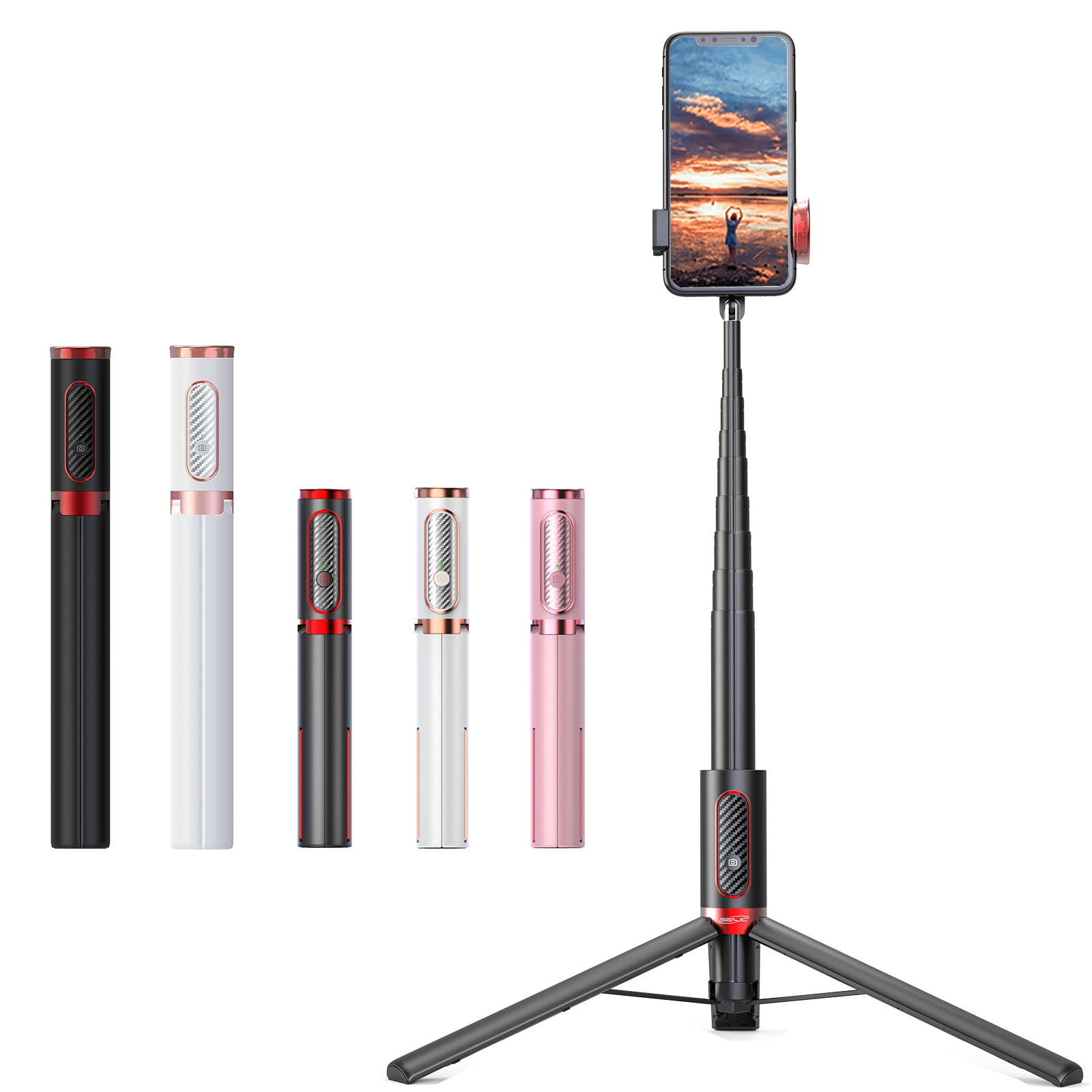 150Cm/81Cm Không Dây Gậy Chụp Hình Selfie Stick Giá Đỡ Điện Thoại Tripod Giá Đỡ 3 Chân Cho Điện Thoại Di Động Ổ Cắm Kéo Dài Cao Cấp Di Động Hợp Kim Nhôm Cho điện Thoại Thông Minh