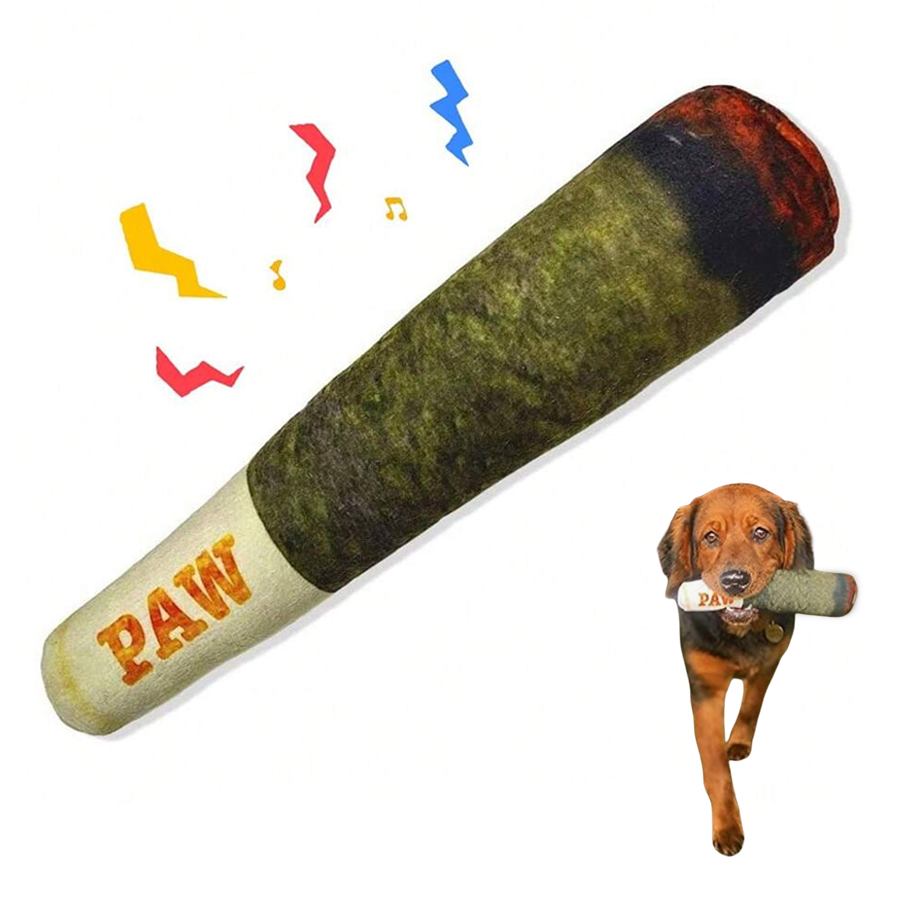 Divertidos juguetes interactivos para perros, diseño de cigarros, juguetes de peluche para mascotas chirriantes, rechinar los dientes, juguete creativo para masticar para perros pequeños y medianos