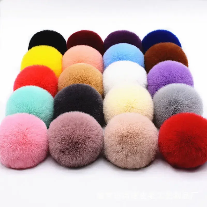 Pompony 5cm 6cm 8cm Puszyste Kulki z Futra Miękkie Pompony DIY Do Wyrobu Breloków, Przyшивania do Szalików, Czapek, Butów, Odzieży, Materiały Rękodzielnicze