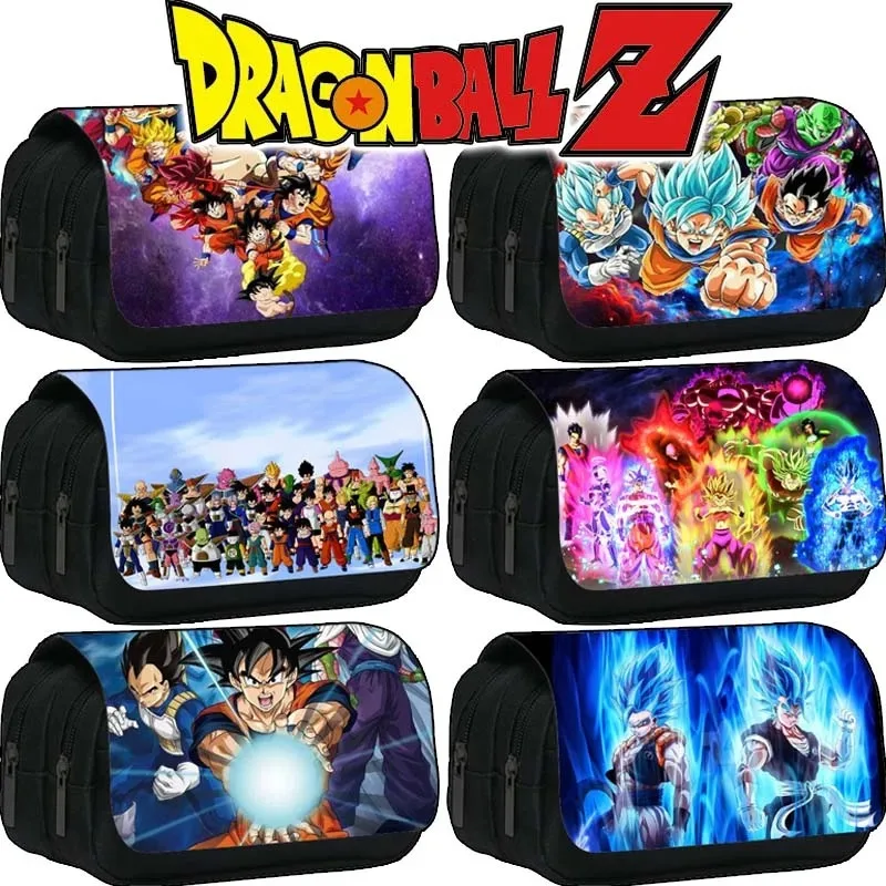 Sac à crayons Dragon Ball mignon, motif Goku, entièrement imprimé, grande capacité, étui à crayons pour étudiants, cadeau