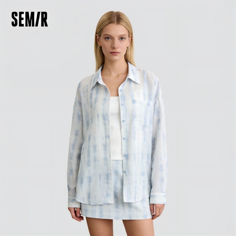 Semir Damen-Shirt Texturiert 2026 Locker Sitzender Zweiteiler Urbaner Lässiger Alltagsstil Weich Bequem Tägliche Kleidung