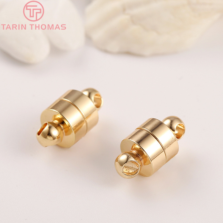 (2827) 6x12MM 8x14MM 24K złoty kolor mosiężna bransoletka magnetyczna zapięcie koraliki jakość dla majsterkowiczów elementy do wyrobu biżuterii akcesoria