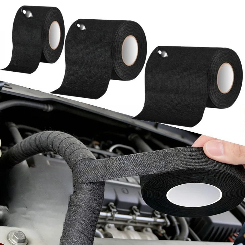 Cinta Aislante Eléctrica de 9/15/25/32/50 mm, Cinta Resistente al Calor para Arnés de Cables de Automóvil, Protección de Cableado, Cinta Impermeable
