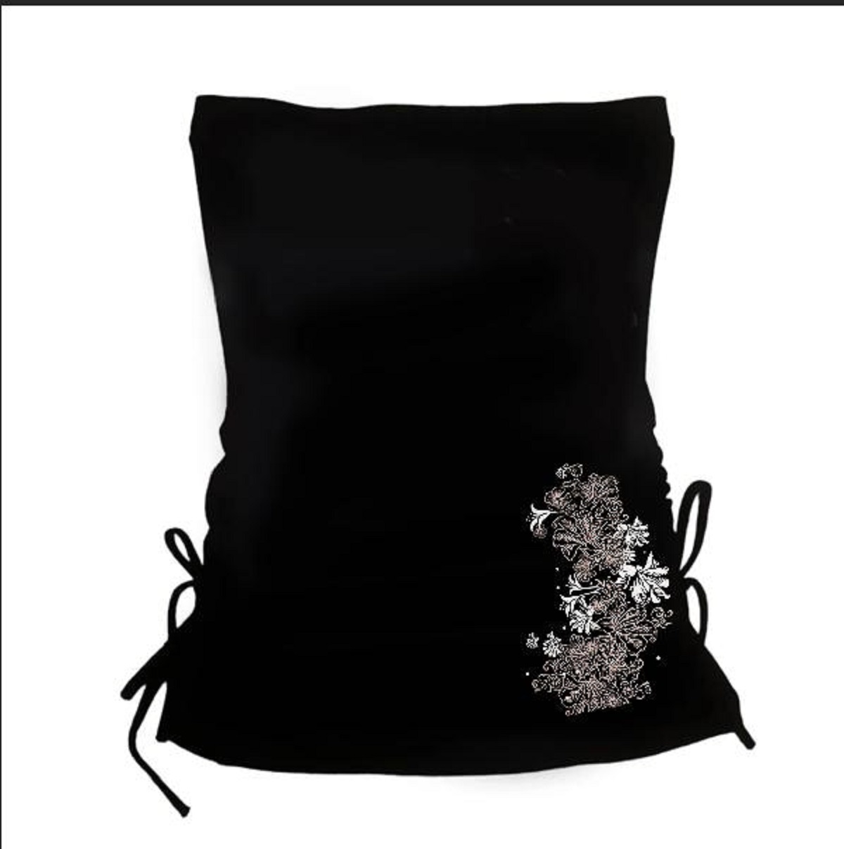 Y2K sexy hete en pittige meisjeskleding strapless zwarte retro bloemenprint hemdje top gotische stijl slim fit damestop