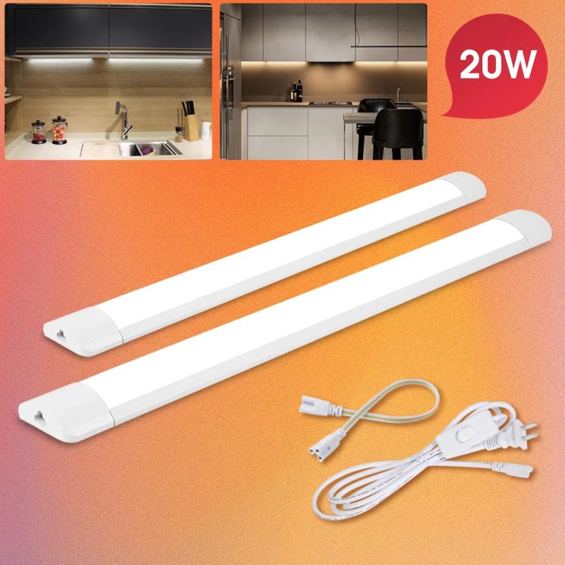 Luces Led A85-220V debajo del gabinete, luces para cocina, 10w, 20w, barra de tubo Led para el hogar, dormitorio, armarios, cocina, lámparas interiores