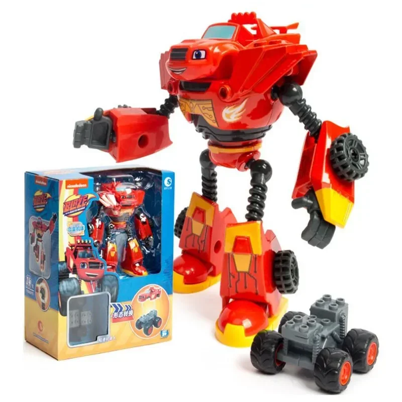 Figure anime Blaze Monster Machines Cartoon Deformato Modello di auto Bambola Action Toy Ragazzi Compleanno Lega di plastica Regalo da collezione