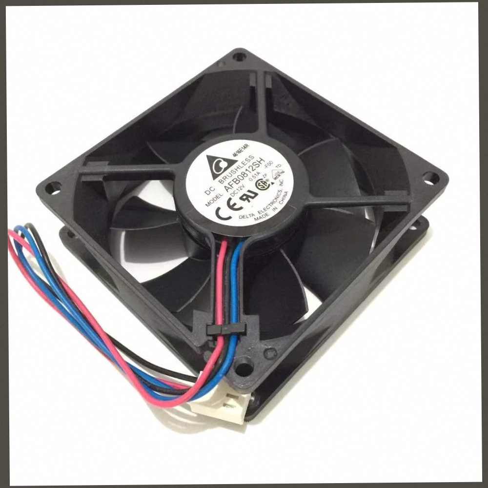Ventilador de Refrigeración para Servidor Delta Electronics AFB0812SH F00 DC 12V 0.51A 80x80x25mm de 3 Cables para Componentes de Hardware Informático