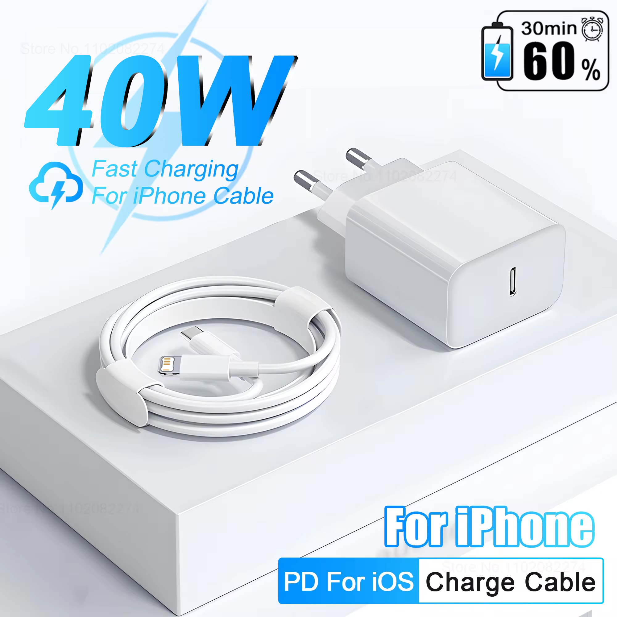 Cargador rápido USB tipo C para iPhone, accesorios de Cable de carga PD para Apple, 40W, 16, 15, 14, 13, 12, 11 Pro Max, XR, XS Plus