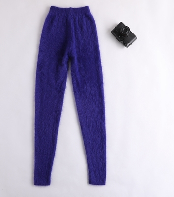 Dames femmes mode poilu doux angora fourrure de lapin tricoté vison cachemire automne hiver sous-vêtements pantalons chauds pantalon pull pull