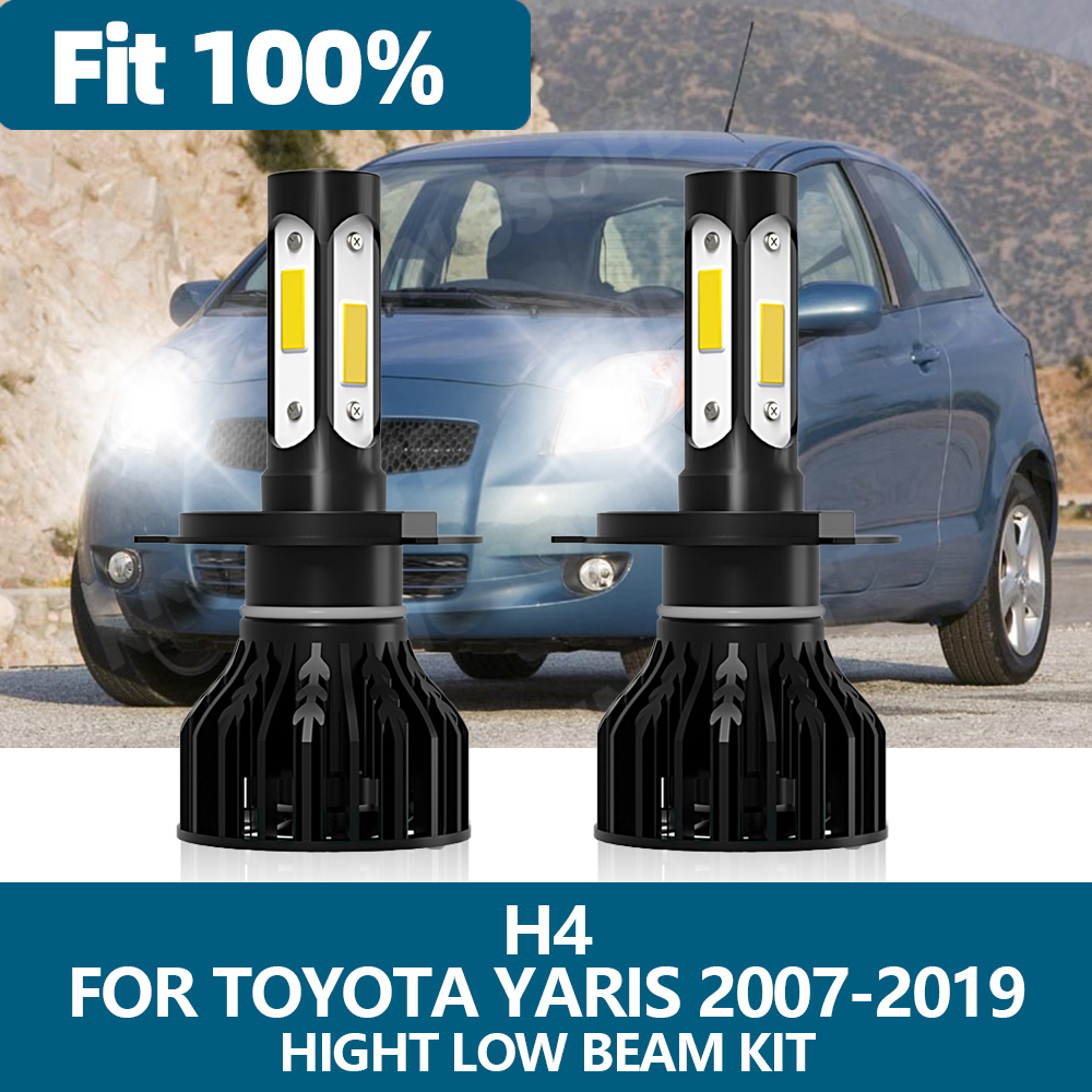 2 pezzi faro a LED H4 luce per auto 6000K kit lampadine abbaglianti e anabbaglianti per Toyota Yaris 2015-2019 2007 2008 2009 2010 2011 2012 2013 2014