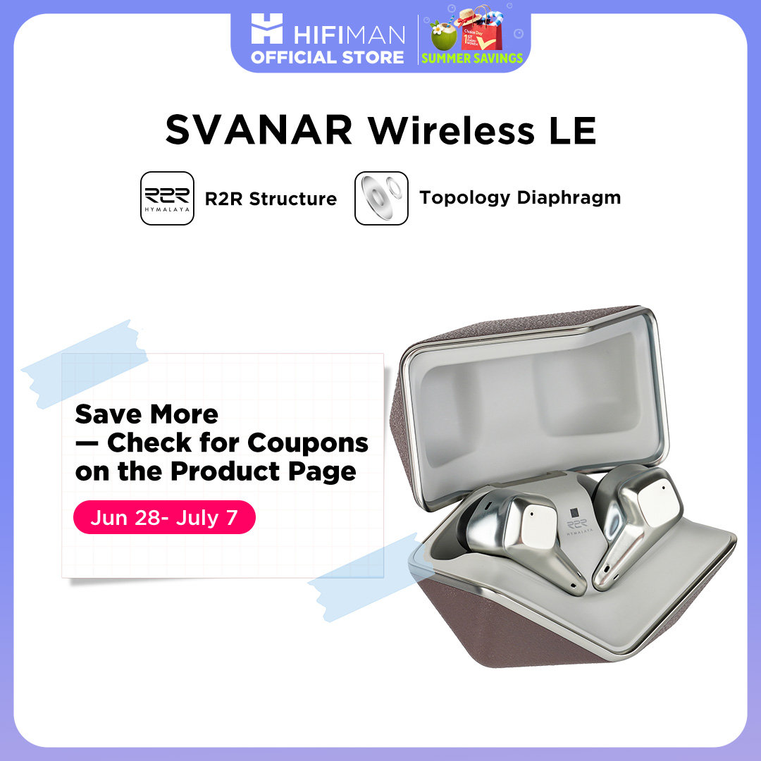 HIFIMAN SVANAR Écouteurs intra-auriculaires Hi-Fi Bluetooth sans fil LE à suppression de bruit avec Hymalaya DAC, pilote de diaphragme topologique, IPX5