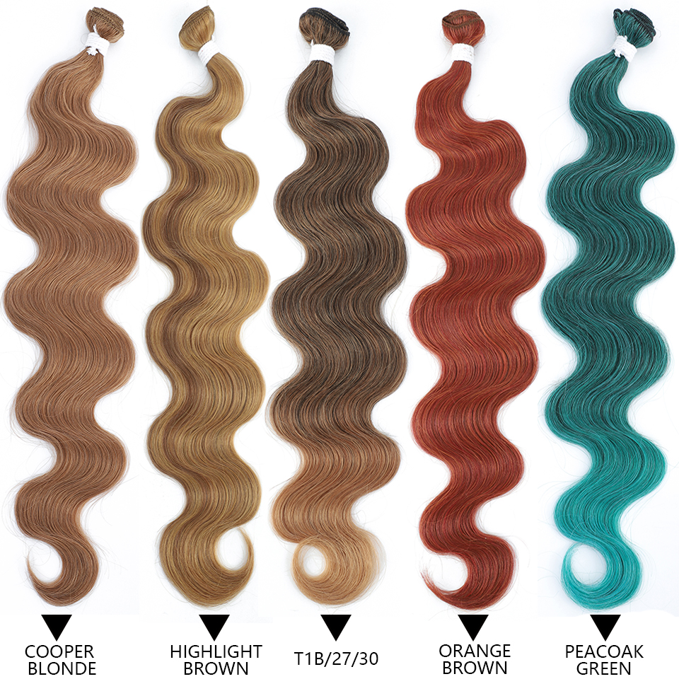 Zestawy Włosów Body Wave, Brazylijskie Włosy do Przedłużania, Miękkie Naturalne Syntetyczne Przedłużenia Włosów, Kolorowe Włosy Body Wave Najwyższej Jakości, Gęste Włosy