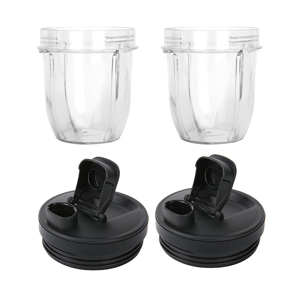Paquete de 2 piezas de repuesto de taza de 12 Oz compatibles con licuadoras Nutri Ninja Auto-IQ 426KKU450 con tapa