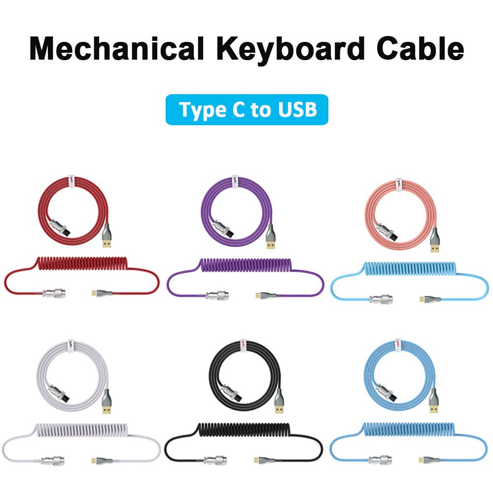 Kabel spiralny Klawiatura mechaniczna Kabel Aviator Złącze typu C do USB Kabel lotniczy do klawiatury do akcesoriów do klawiatury do gier