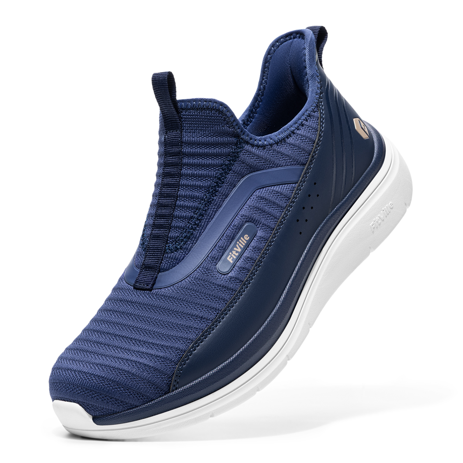FitVille Heren extra brede teenbox instaploopschoenen, lichtgewicht ademende outdoor-wandelsportschoenen, orthopedisch comfortvoetwerk voor gezwollen voeten, hallux valgus, ouderen
