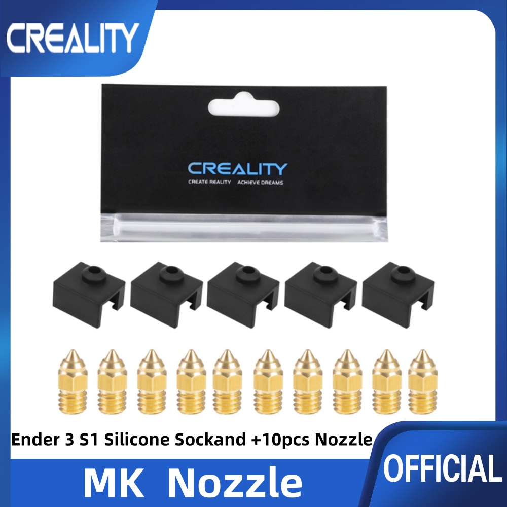Creality Original 5pcs Ender 3 S1/Ender 3 S1 Pro Silicone Sock and 10pcs Nozzle,for Ender 3 S1/S1 Pro/S1 Plus 3D Printer