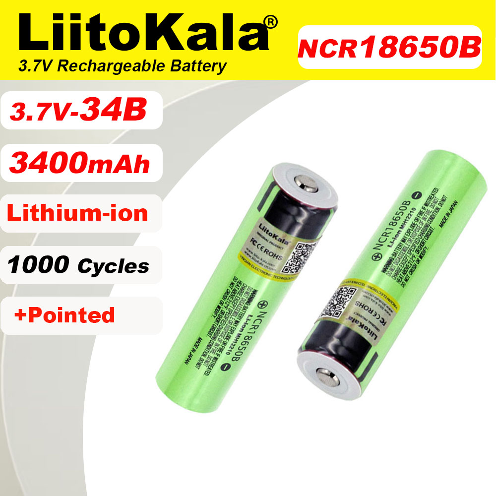 Heißer Liitokala Original NCR18650B 3,7 v 3400 mAh 18650 Lithium-Akku mit Spitzen (Keine PCB) batterien