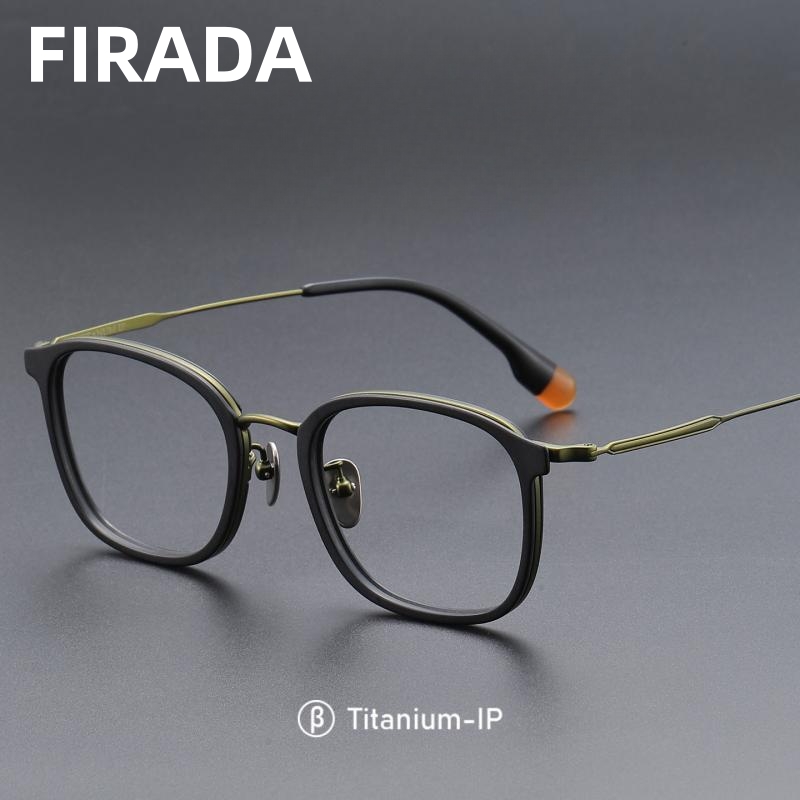 FIRADA 2025 Moda Occhiali di lusso Donna Retro Puro titanio Fibra di acetato Occhiali Occhiali da vista Telaio per uomo G-808-C