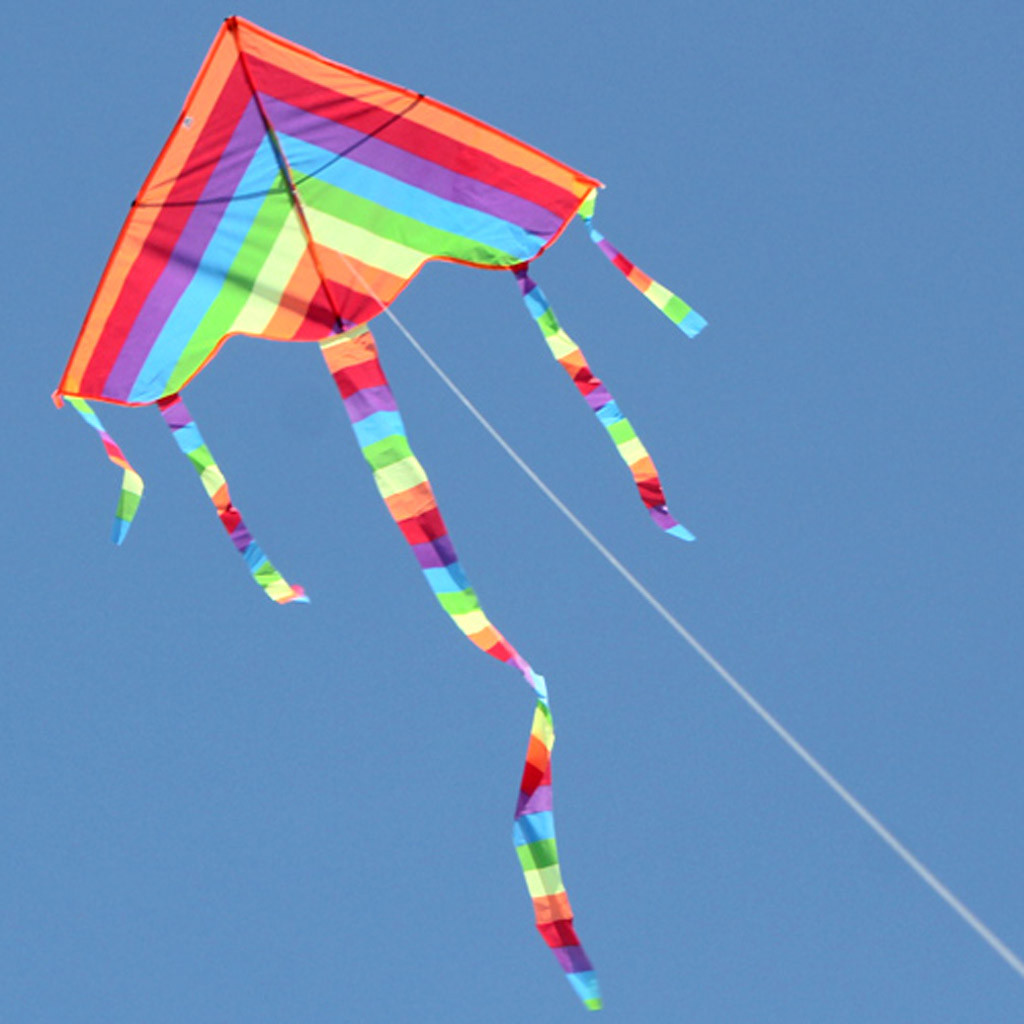 Easy Fly kolorowy tęczowy latawiec zabawa na świeżym powietrzu sport plaża dzieci dzieci Buitenspeelgoed Cometas De Viento zabawki na świeżym powietrzu latawce