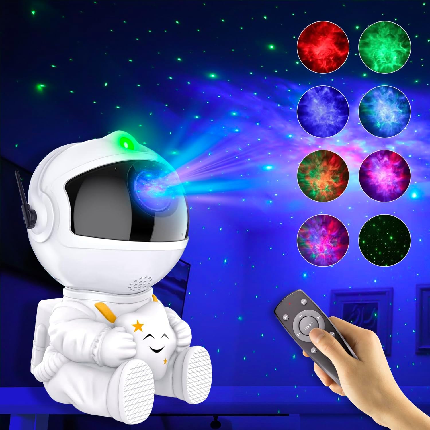 Galaxy Light Projector Gift Kinderen Volwassenen Astronaut Nachtlampje Slaapkamer Kamer Ster Plafonddecoratie Nachtlampje