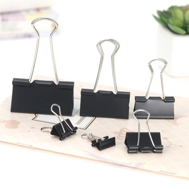 10 Chiếc Kim Loại Kẹp Giấy Foldback Kim Loại Chất Kết Dính Kẹp Đen Nhám Kẹp Tài Liệu Giấy Văn Phòng Học Văn Phòng Phẩm 19 25 32 41 51Mm