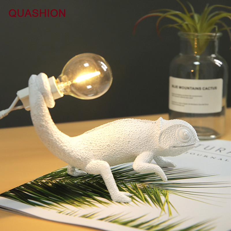 Nordic Eidechse Nachtlicht Moderne Nette LED Harz Tier Chamäleon RGB Lampe Schlafzimmer Deco kinder Spielzeug Weiß Leuchten