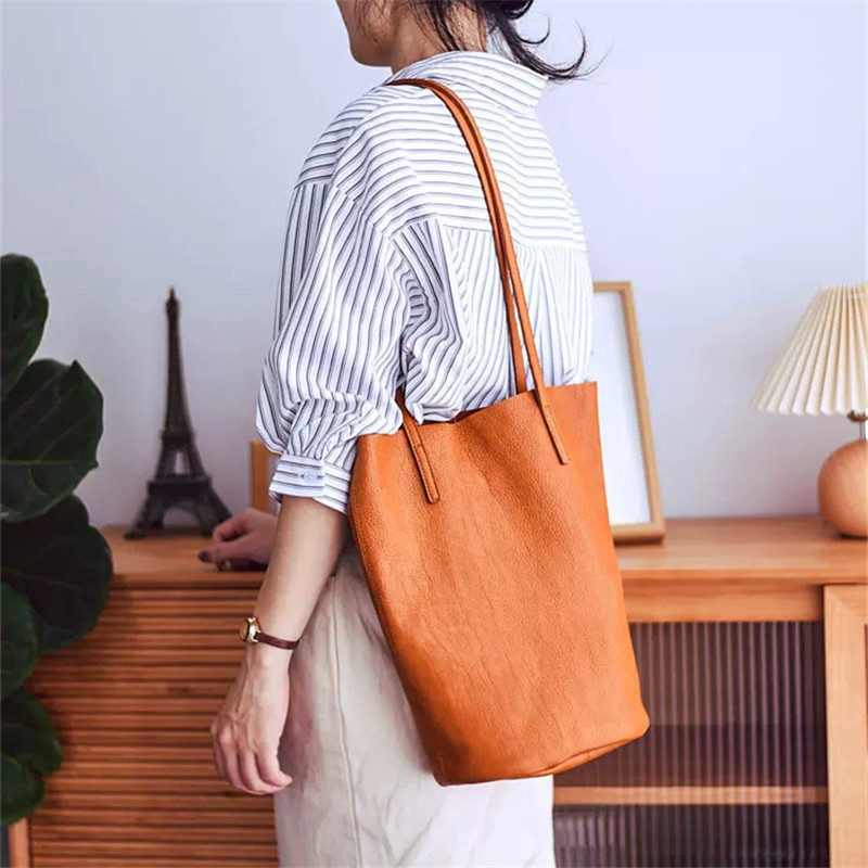 PNDcloser-Sac fourre-tout en cuir de vachette véritable pour femme, simple, décontracté, luxe, vintage, designer, mode féminine, sac initié au shopping