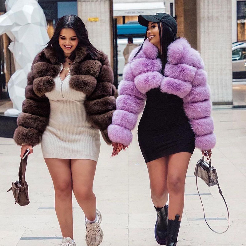 MAOMAOKONG-Casaco de pele raposa natural para mulheres, pele real, jaquetas curtas, roupas femininas, moda inverno, tendência, novo, 2023